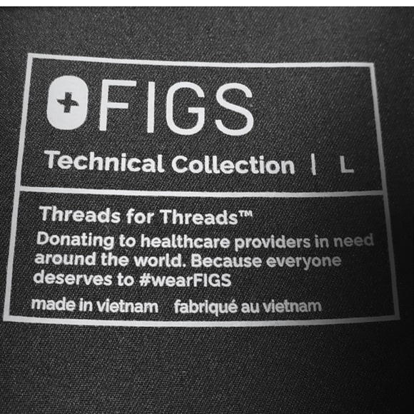 FIGS Black Rafaela Oversized Scrub Top Size L - Picture 5 of 6